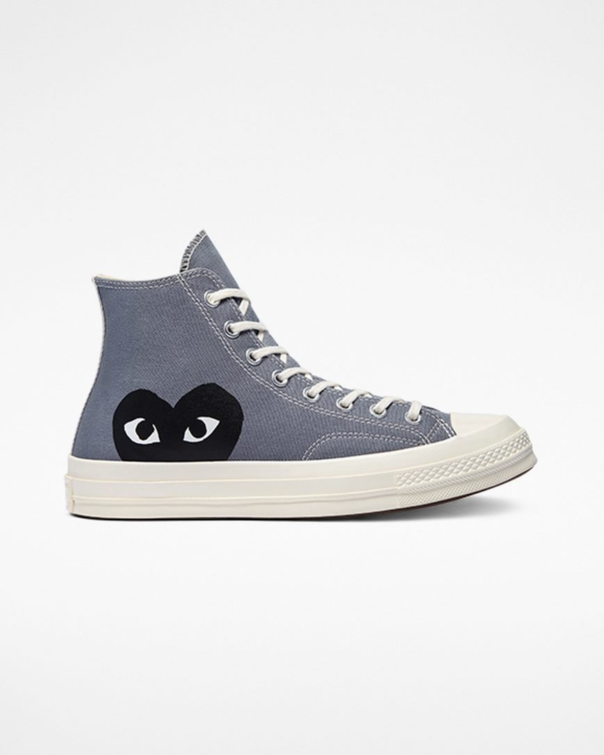 Dámské Boty Vysoké Converse x Comme des Garçons PLAY Chuck 70 Šedé Černé | CZ NGZR32